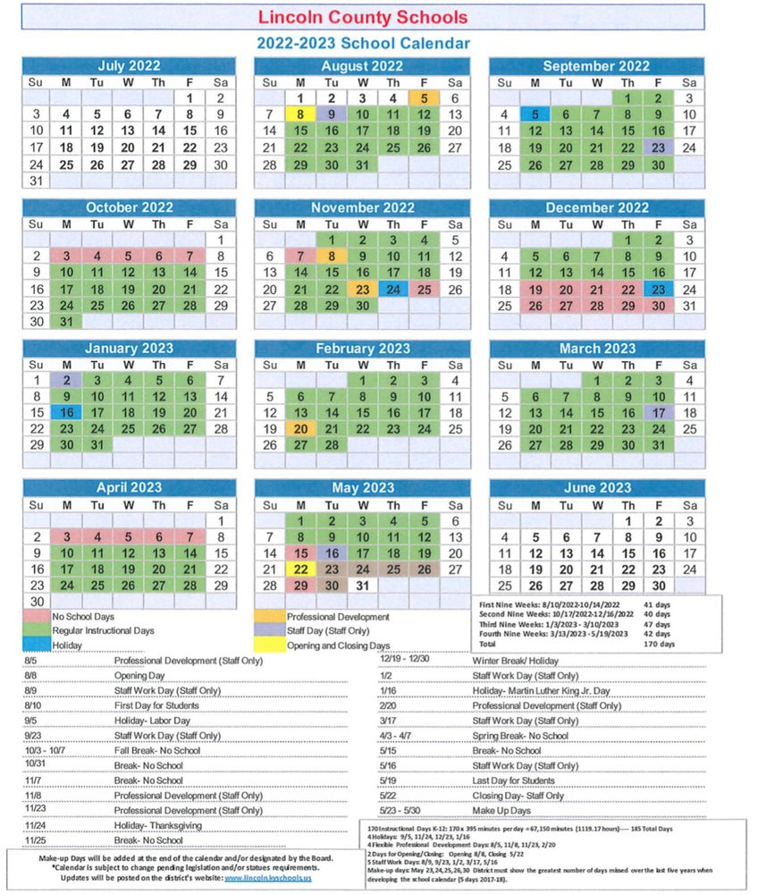 Stanford Calendar 2022 23 School Board Approves 2022-23 Calendar;See Complete Calendar Here - The  Interior Journal | The Interior Journal